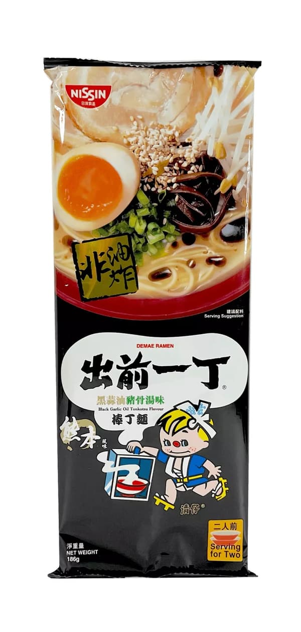 Snabbnudlar Svart Vitlök Olja Tonkotsu 174g Nissin Kina