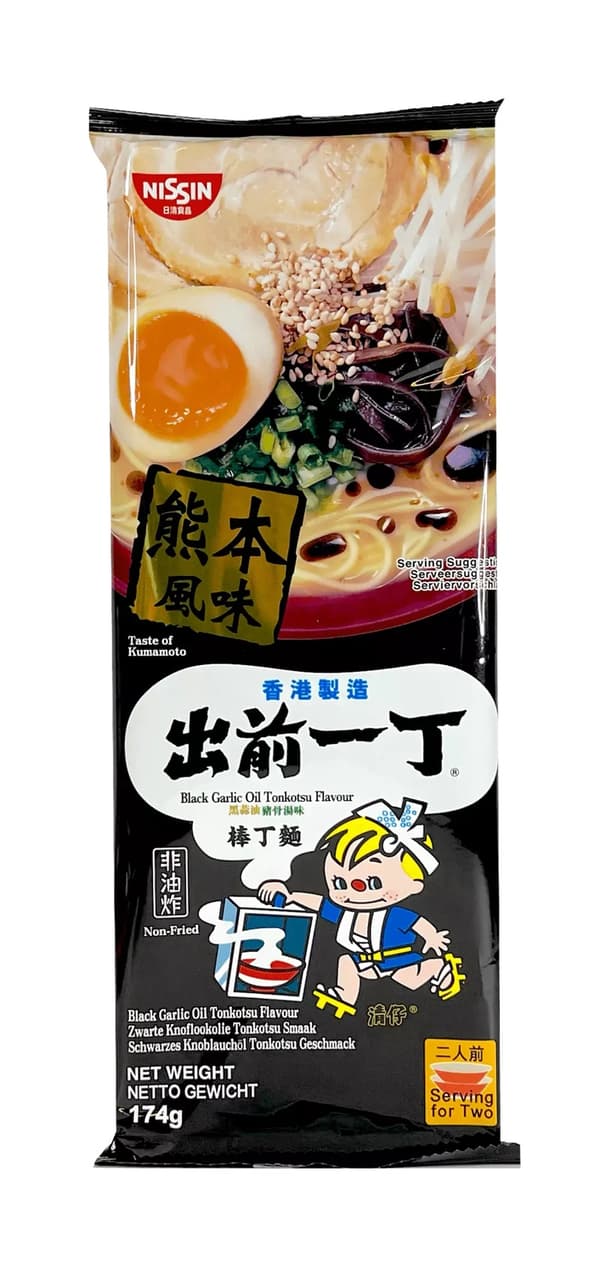 Snabbnudlar Svart Vitlök Olja Tonkotsu 174g Nissin Kina