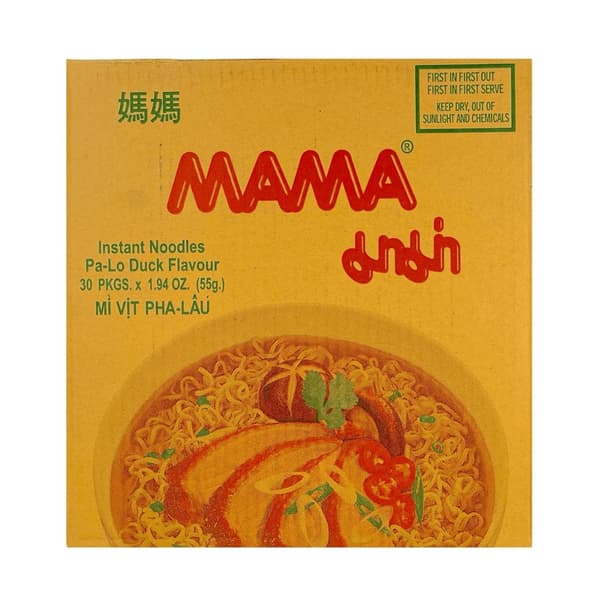 Snabbnudlar Pa-Lo Anksmak 55gx30st/Låda  Mama Thailand