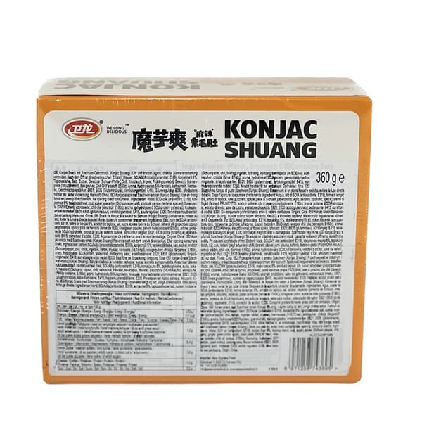 Konjac Snacks Sichuan Stark Smak 360g MYS Wei Long Kina
