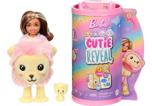 Barbie® Cutie Reveal Nunnu T-särgiga Chelsea nukk lõvi