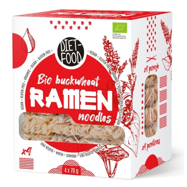 Boghvede ramen nudler glutenfri ØKOLOGISK 280g