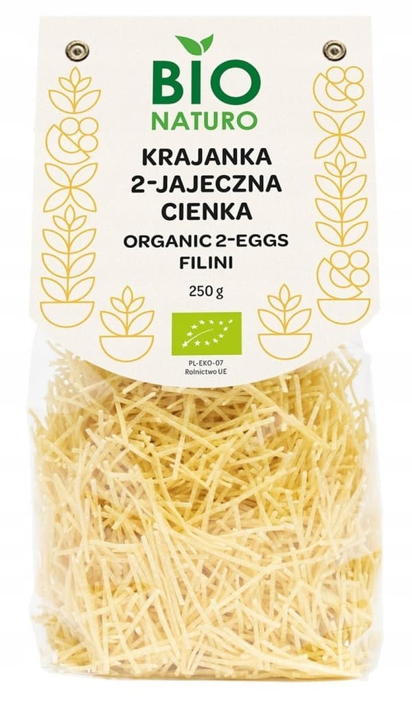 Pasta ohuina viipaleina 2 munaa BIO 250g / BIONaturo