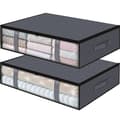 Miniatyrbild 8 av 8: LIVIT Vikbara Tygförvaringslådor - Set om 6, Grå, S