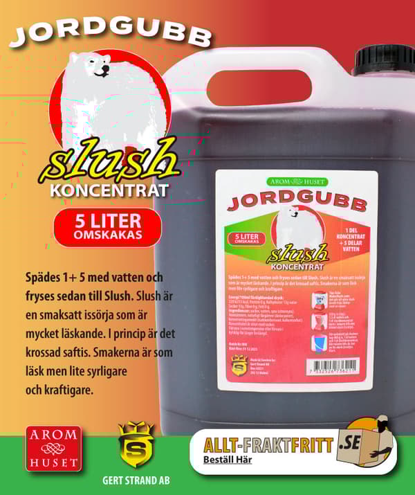 SLUSH Jordgubb koncentrat 5L, spädes 1+5