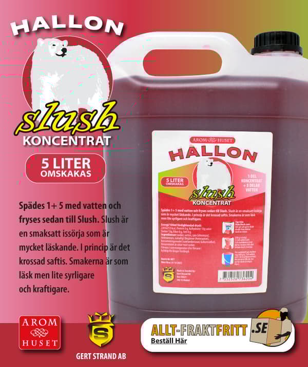 SLUSH Hallon koncentrat 5L, spädes 1+5