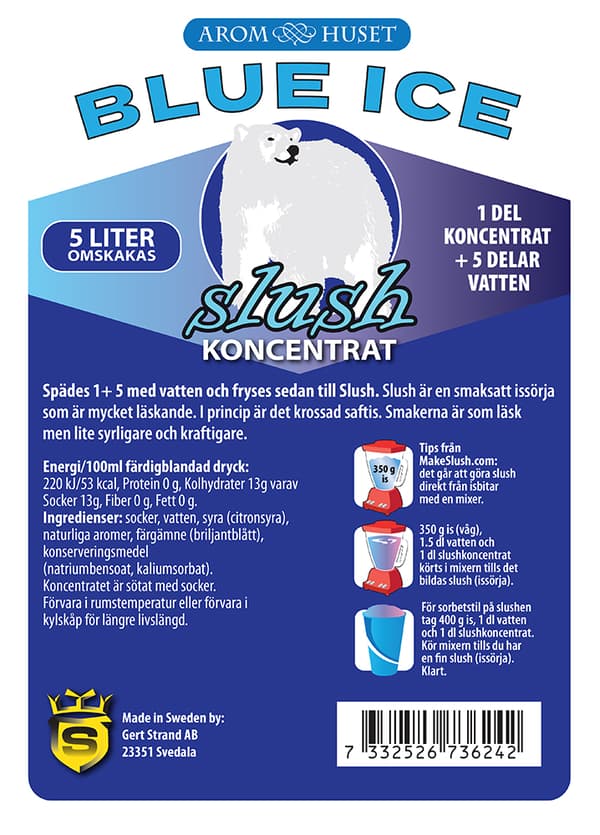 SLUSH Blue ice koncentrat 5L, spädes 1+5