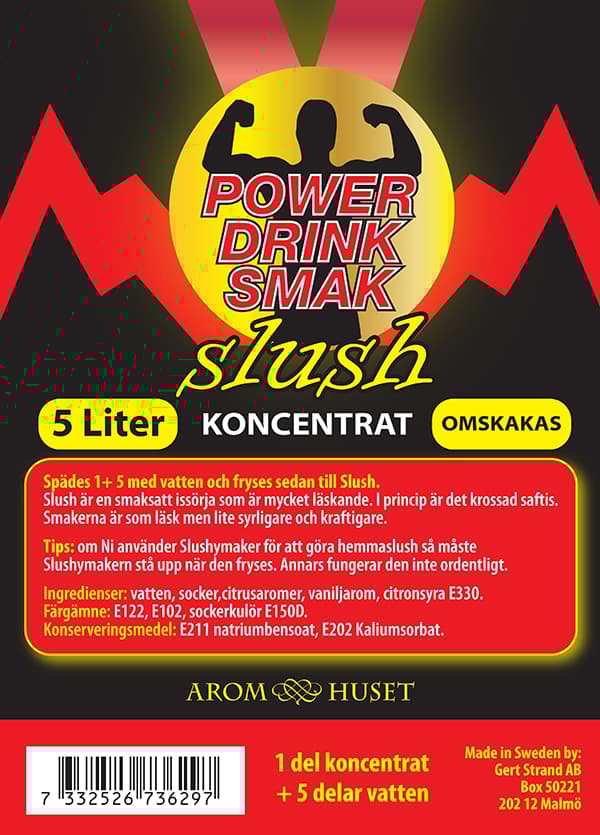SLUSH Powerdrink smak koncentrat 5L, spädes 1+5