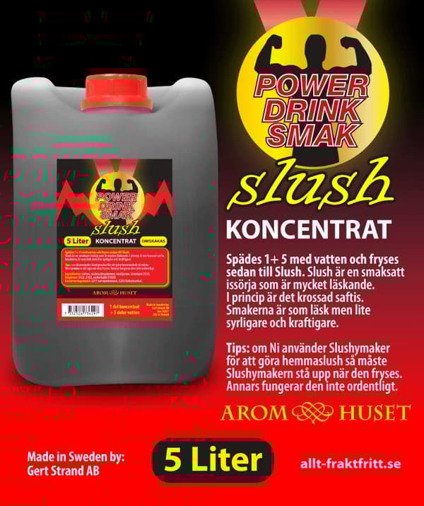 SLUSH Powerdrink smak koncentrat 5L, spädes 1+5