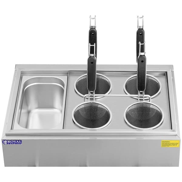 Royal Catering Pastakokare med 4 pastakorgar och GN 1/3 behållare - Temperatur: 30–110 °C