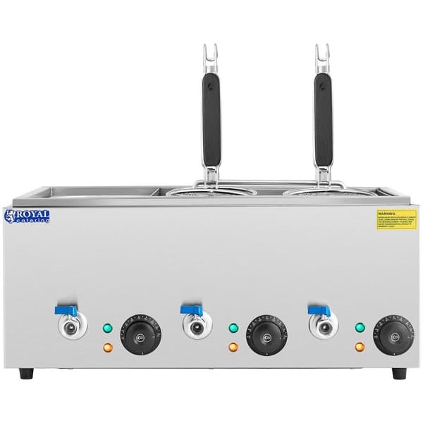 Royal Catering Pastakokare med 4 pastakorgar och GN 1/3 behållare - Temperatur: 30–110 °C