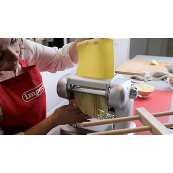 Imperia Pastapresto Classic Line elektrisk pastamaskin - Tillverkad i Italien - Bredd 150 mm - Röd