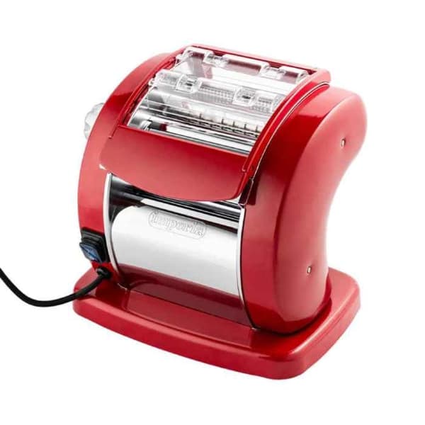 Imperia Pastapresto Classic Line elektrisk pastamaskin - Tillverkad i Italien - Bredd 150 mm - Röd