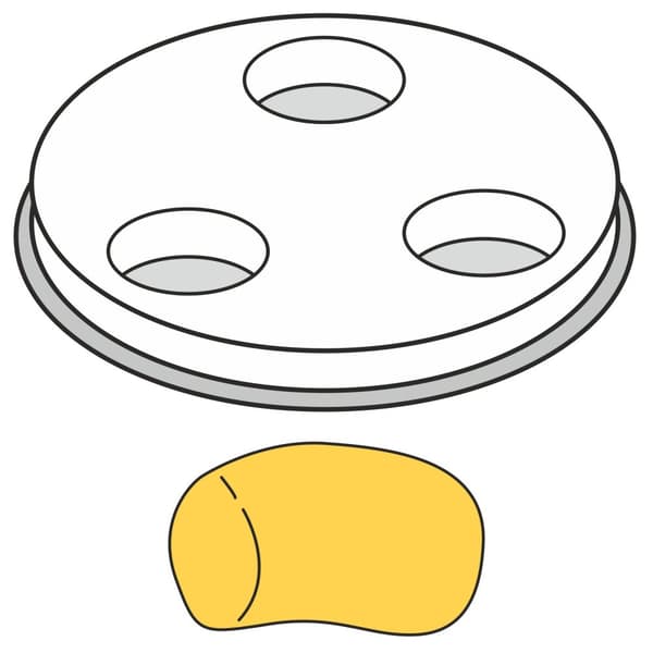 GNOCCHI pastatillverkningsspets, tjocka hela rör, 1 hål dia. 13 mm MPF2.5/4 - Hendi 229415