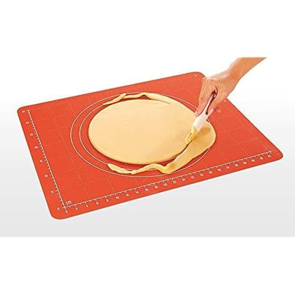 Pastatork - Tescoma - Röd - Vidhäftande matta - Slät tallrik - Lätt att rengöra