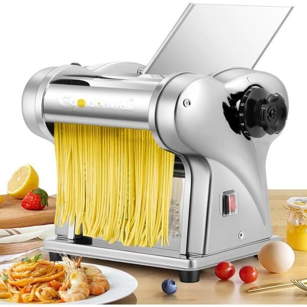 Elektrisk pastamaskin - CGOLDENWALL - Rostfritt stål - 2 knivar - 6 inställningar - 140W