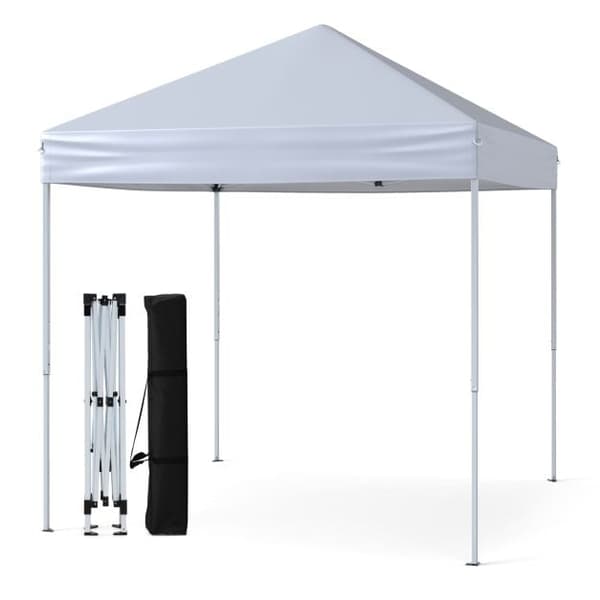 Pop-up telthal, 201x201x220-240 cm, Hvid/Grå