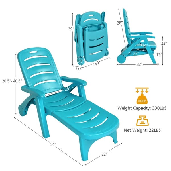 Utomhus Chaise Lounge, 76x74x104 cm, 76x187x56 cm, 76x32x98 cm, Grå