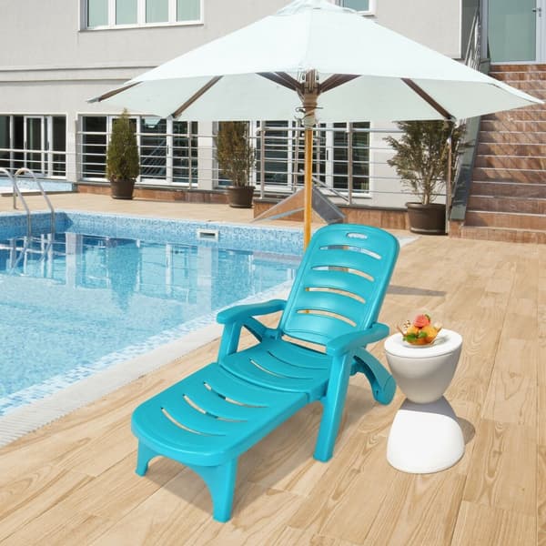 Utomhus Chaise Lounge, 76x74x104 cm, 76x187x56 cm, 76x32x98 cm, Grå