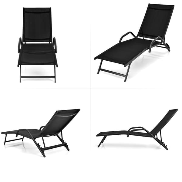 Utomhus solstol, 60 tum, Svart