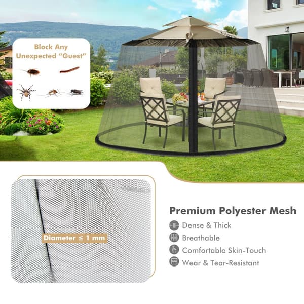 Parasoll myggnät, 41x7.5 ft, Svart/Beige