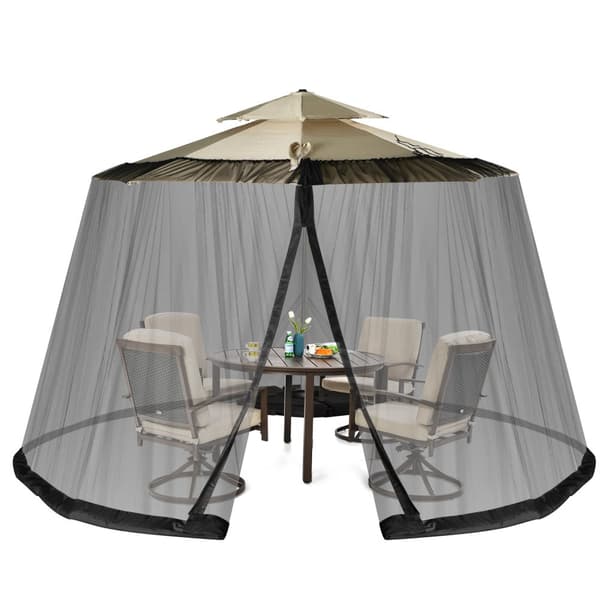 Parasoll myggnät, 41x7.5 ft, Svart/Beige