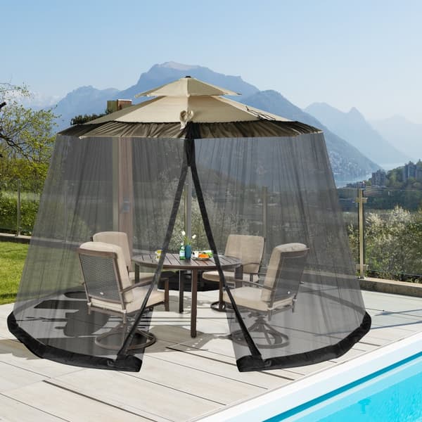 Parasoll myggnät, 41x7.5 ft, Svart/Beige