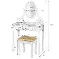 Miniatyrbild 7 av 8: Sminkbord Set, 31,5x16x53,5 tum, Vit