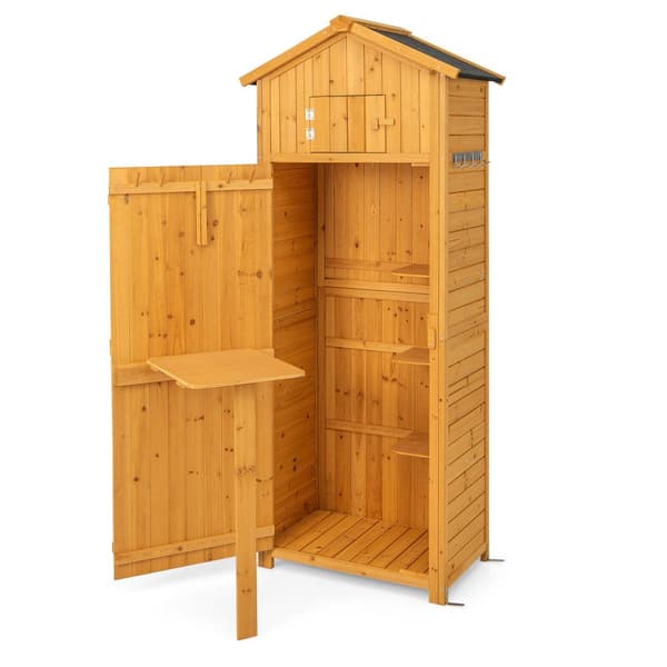 Trädgårdsredskapsförvaringsskåp, 29,5x20x71 tum, Naturlig