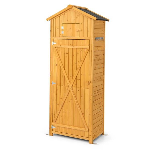 Trädgårdsredskapsförvaringsskåp, 29,5x20x71 tum, Naturlig