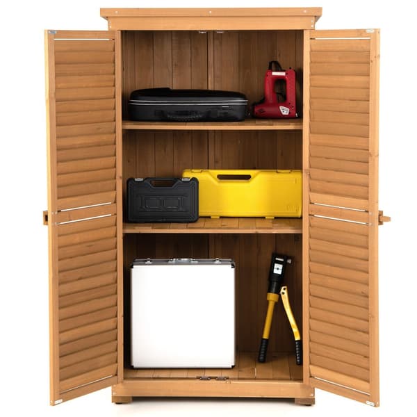 Puutarhatyökalujen säilytyskaappi, 34.5x16.5x63 tuumaa, luonnonväri