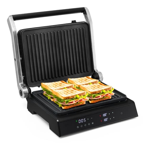 Elektrisk grill, 3-i-1 1200W Panini Press Grill, 35x30x14 cm, Svart