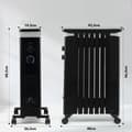 Miniatyrbild 3 av 5: Oljeradiator, 1500W med hjul, 43,5x26,5x68,5 cm