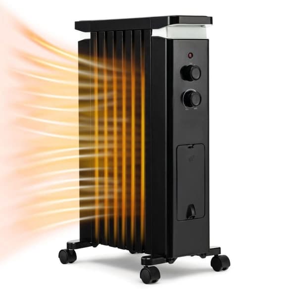 Oljeradiator, 1500W med hjul, 43,5x26,5x68,5 cm