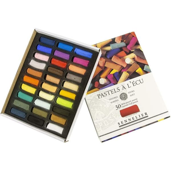 Pastellfärger - Sennelier - Box med 30 st - Sortiment av färger - Plein air - Blandat