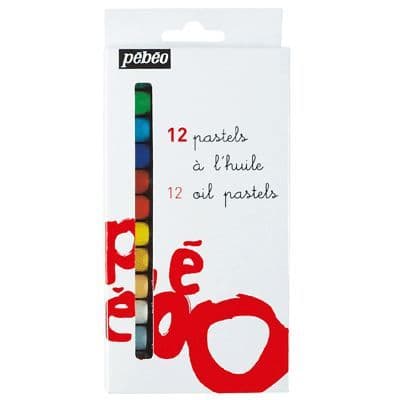 Oljepastellkrita - PEBEO - Ara - Paket med 12 - Blandade färger - Diameter 11 mm