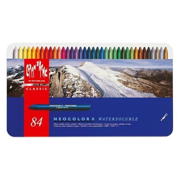 Metalllåda med 84 neocolor II vaxpastell