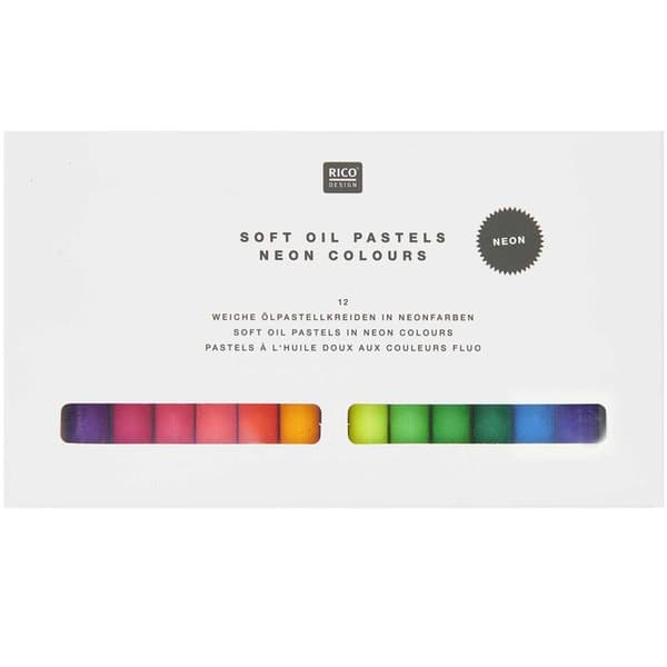 Pasteller i olja - Neonfärger - 12 st - Neon - Barn - Unisex