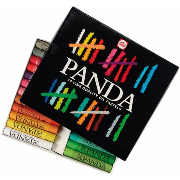 Oljepastell - Panda - Box med 24 - Mjuk - Multi-stöd - Blandad