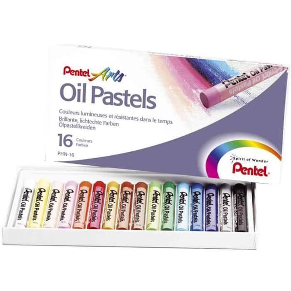 Oljepasteller PHN4 - PENTEL - 16 ljusa färger - Stark täckförmåga