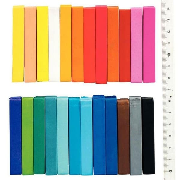Pastellkritor - MUNGYO - 007036 - Box med 24 - Diverse färger - Extra fina pigment