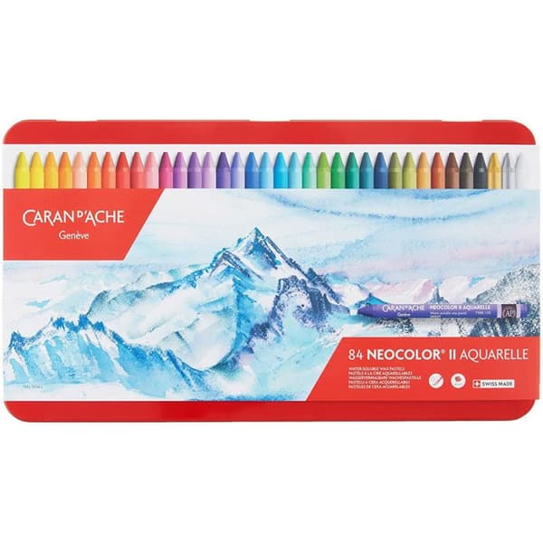 Metalllåda med 84 neocolor II vaxpastell