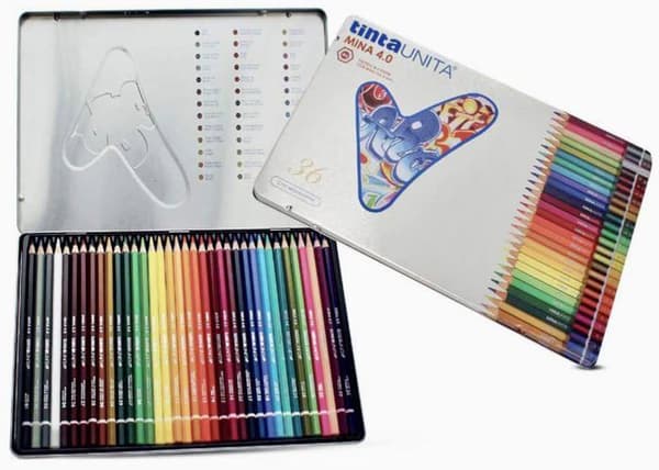 Pasteller - konstkritor Tinta unita - 42918 - Set med 36 enskilda färgpasteller 4,0 metalldelar