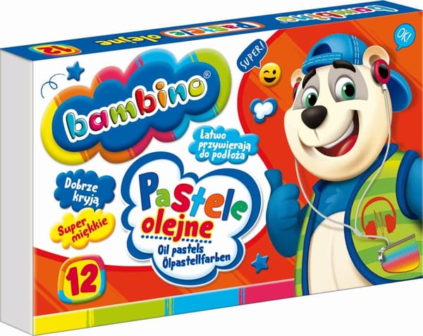 Oljepastell 12 färger Bambino