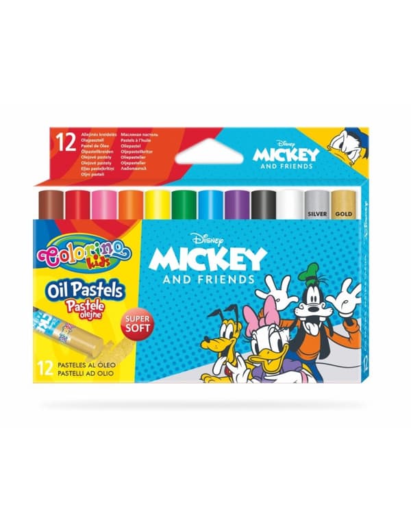 Oljepastell 12 färger Musse och vänner Colorino