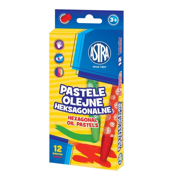 Hexagonala oljepastell 12 färger Astra