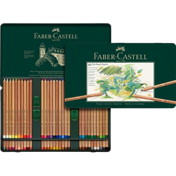Pastellpennor - FABER-CASTELL - Pitt - Box med 60 - Flerfärgad - Metall