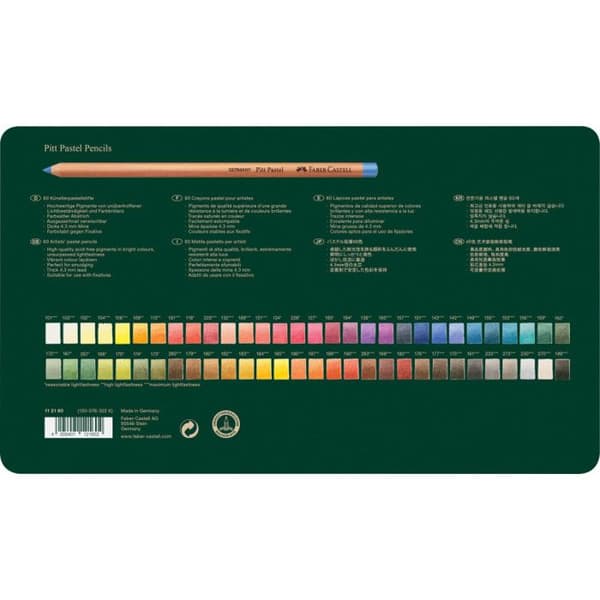 Pastellpennor - FABER-CASTELL - Pitt - Box med 60 - Flerfärgad - Metall