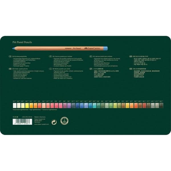 Pastellkritor - FABER-CASTELL - Pitt - 36 färger - Metallåda - Blandat