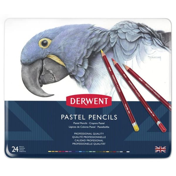 Pastellpennor - Derwent - Set med 24 - Professionell kvalitet - Mjuka nyanser - Akvareller